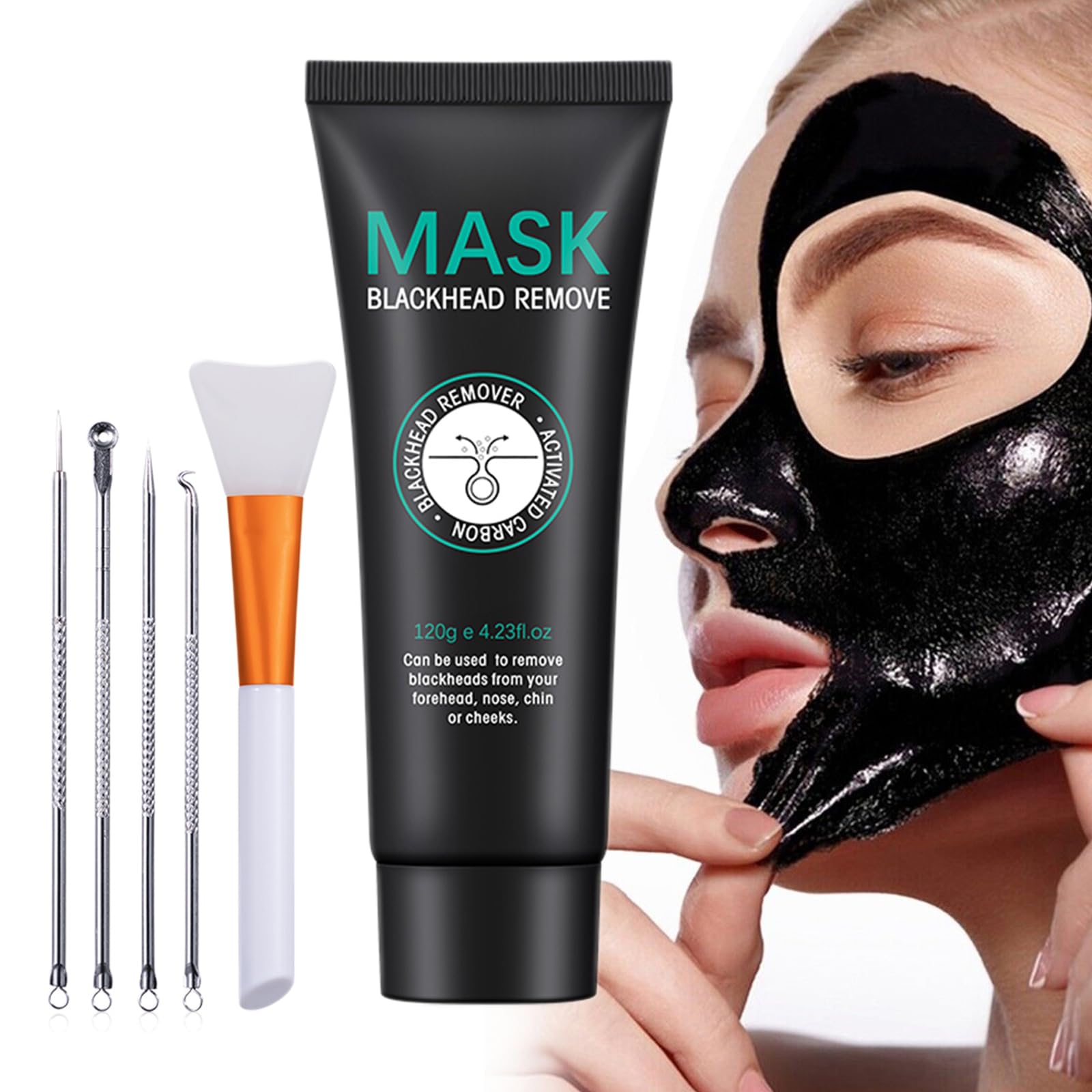 Best Blackhead Remover Peel Off Mask for Face & Nose - Deep Pore Cleansing Charcoal Face Mask with Blackhead Extractor Tools | Acne Treatment, Pore Minimizer for Clear Skin | Perfect for Spa Days & Skincare Routine