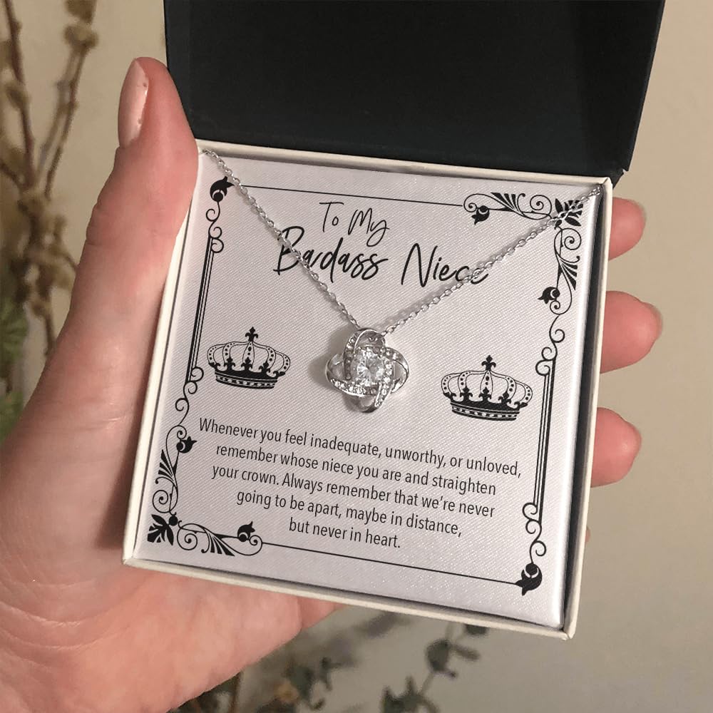 Best Niece Gift Ideas - Elegant Women's Pendant Necklaces with Personalized Message Cards & Two-Tone Gift Box | Perfect for Birthdays, Graduation, Christmas & Special Occasions