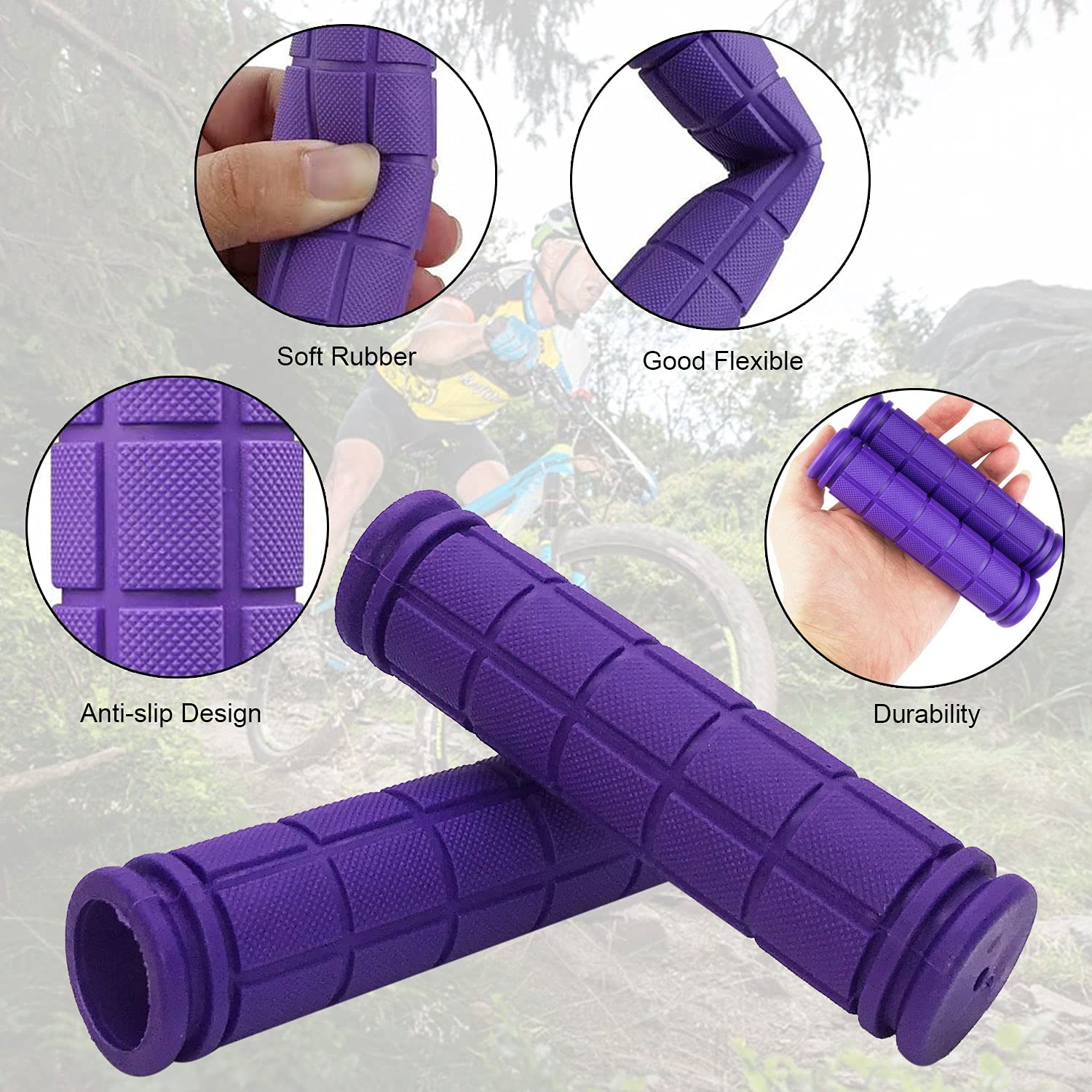 Non-Slip Soft Rubber Bike Handlebar Grips with Tassel Streamers for Kids - Durable MTB BMX Scooter Cruiser Bicycle Replacement Parts | Perfect for Boys & Girls Cycling, Mountain Biking and Urban Commuting