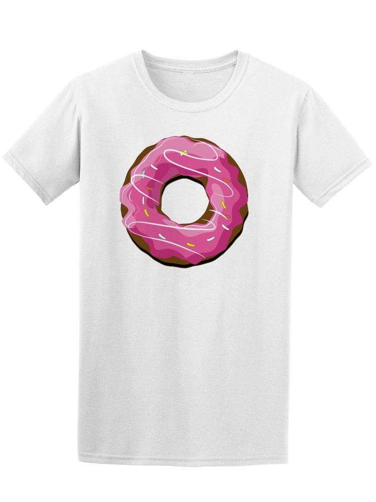Cartoon Donut Bright Pink Icing T-Shirt for Men - Funny Graphic Tee, Soft Cotton Casual Shirt - Perfect for Donut Lovers, Birthday Gifts & Casual Wear
