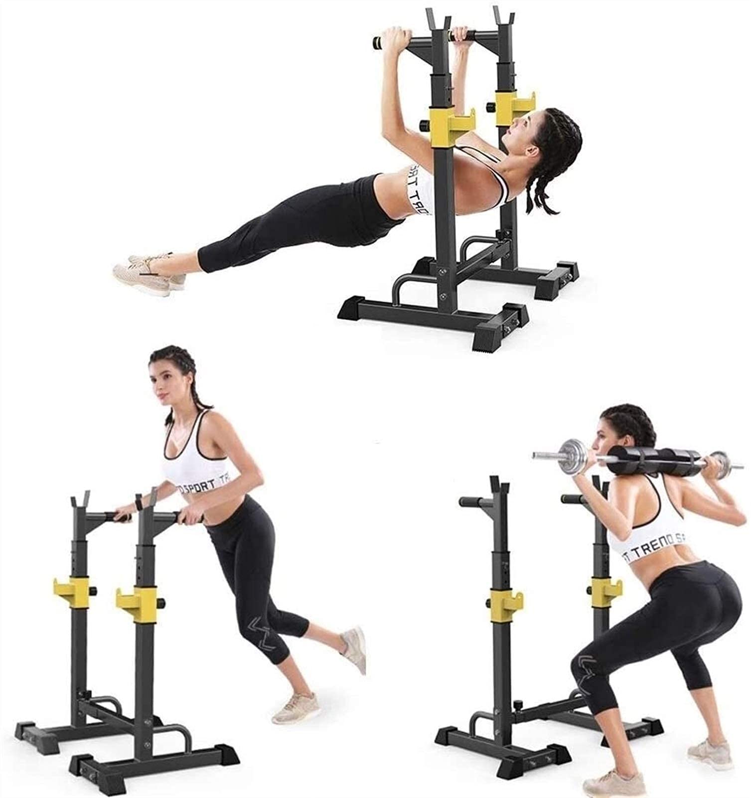 **Heavy Duty Adjustable Dumbbell Rack - Sturdy Steel Barbell Stand for Squat Rack, Weightlifting & Home Gym - Portable Multifunctional Strength Training Equipment for Bench Press & Free Weights**    *(Perfect for Home Gym, CrossFit, Powerlifting & Strength Training Workouts)*