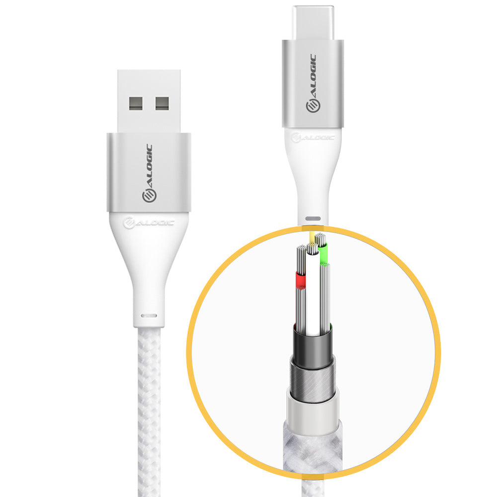 Fast Charging USB 2.0 to USB C Cable - 3A 480Mbps High Speed Data Sync - Compatible with Smartphones, Tablets, Laptops & More | Perfect for Home, Office & Travel Charging