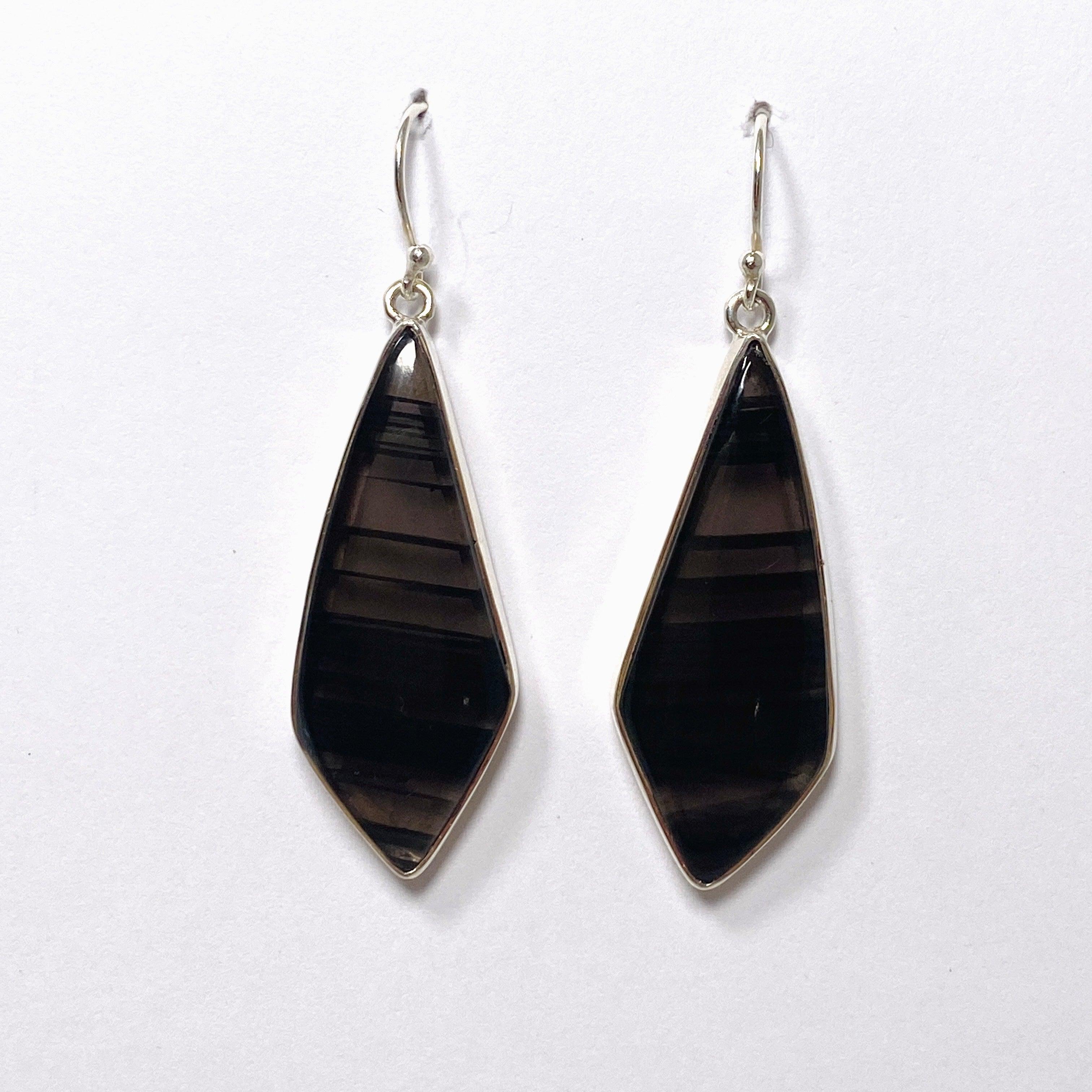 Midnight Obsidian Freeform Earrings KEGJ1502 - Handmade Natural Stone Jewelry for Women, Boho Chic Dangle Earrings, Perfect for Parties, Weddings & Everyday Wear