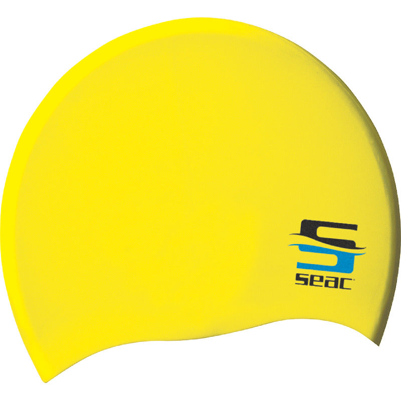 Seac Silicone Swim Cap for Kids - Comfortable & Durable Yellow Swimming Cap for Youth - Perfect for Swimming Lessons, Pool Training & Water Sports
