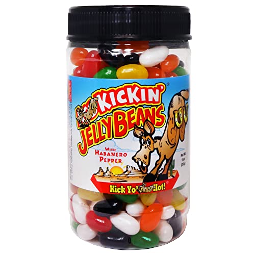 ASS KICKIN' Hot & Spicy Habanero Jelly Beans - 9oz Resealable Jar - Gourmet Spicy Candy for Easter Gifts & Food Challenges - Perfect for Office Pranks, Party Favors & Dare Games