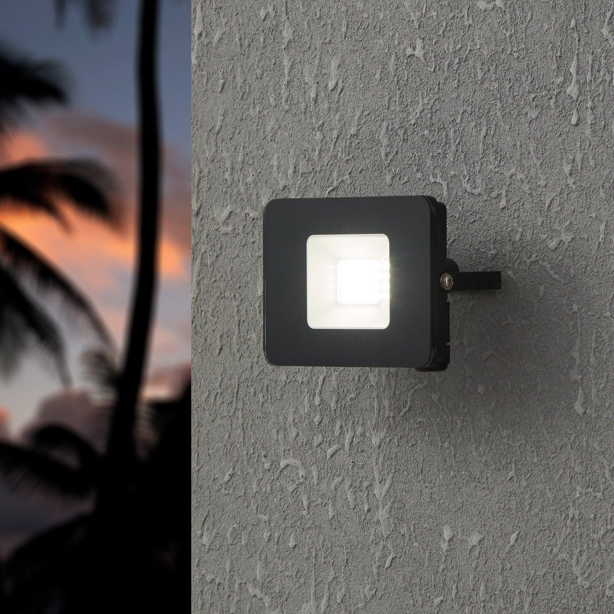 Eglo Faedo 3 IP65 Waterproof Outdoor LED Black Flood Light 21W - Bright Security Lighting for Garden, Patio, Driveway & Backyard