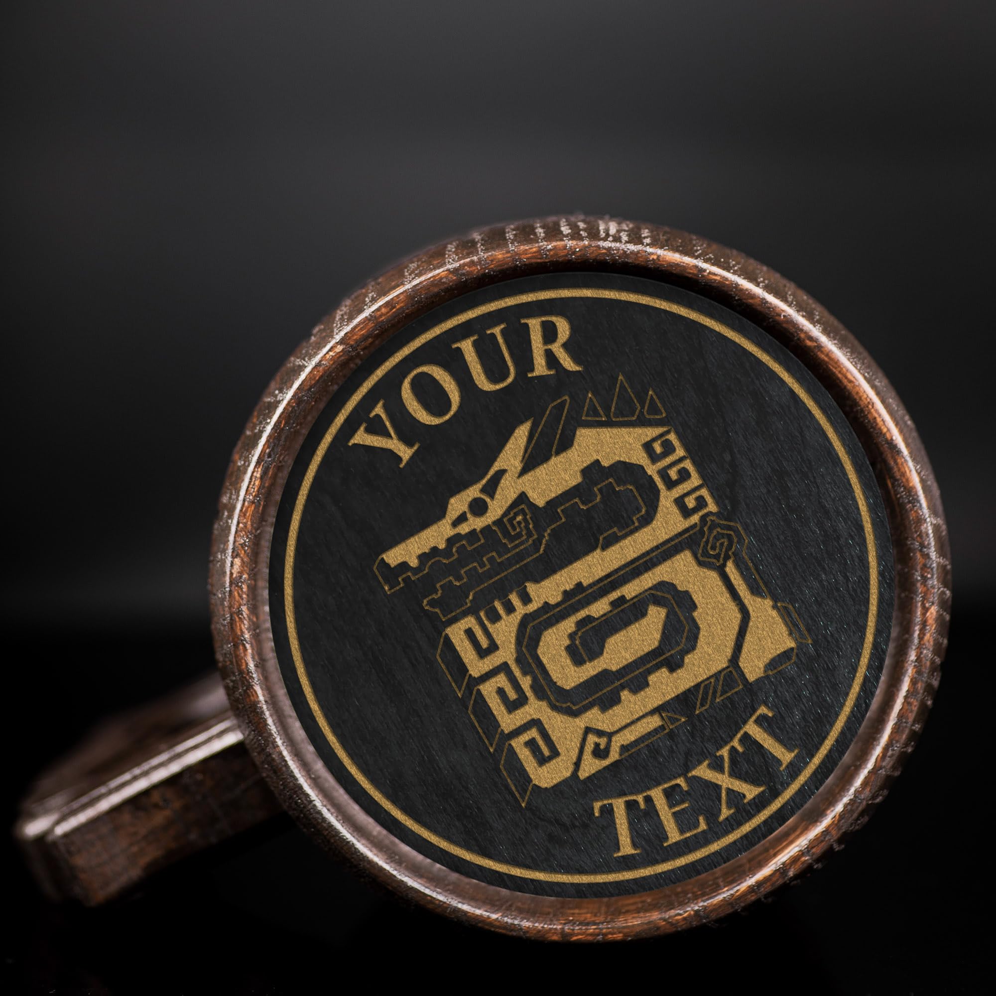 MHW World Wilds Lagiacrus Custom Beer Mug - Personalized Stein & Wooden Tankard - Unique Gamer Gift for Men, Dad, Father - Perfect for Anniversary, Birthday & Wedding - Great for Gaming Parties & Beer Enthusiasts