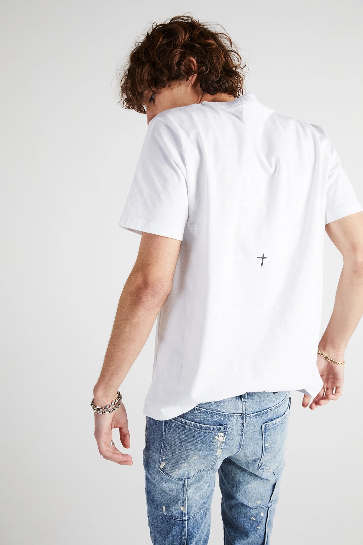LIAM TEE | White Rip Cross Graphic T-Shirt for Men - Trendy Streetwear Fashion for Casual Wear and Outfits
