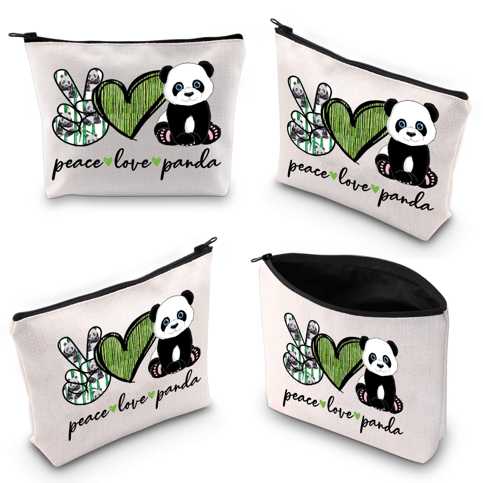 WZMPA Panda Fans Cosmetic Makeup Bag - Cute Panda Print Zipper Pouch for Makeup, Travel & Storage | Perfect Gift for Panda Lovers & Animal Enthusiasts | Great for School, Gym, Beach & Daily Use