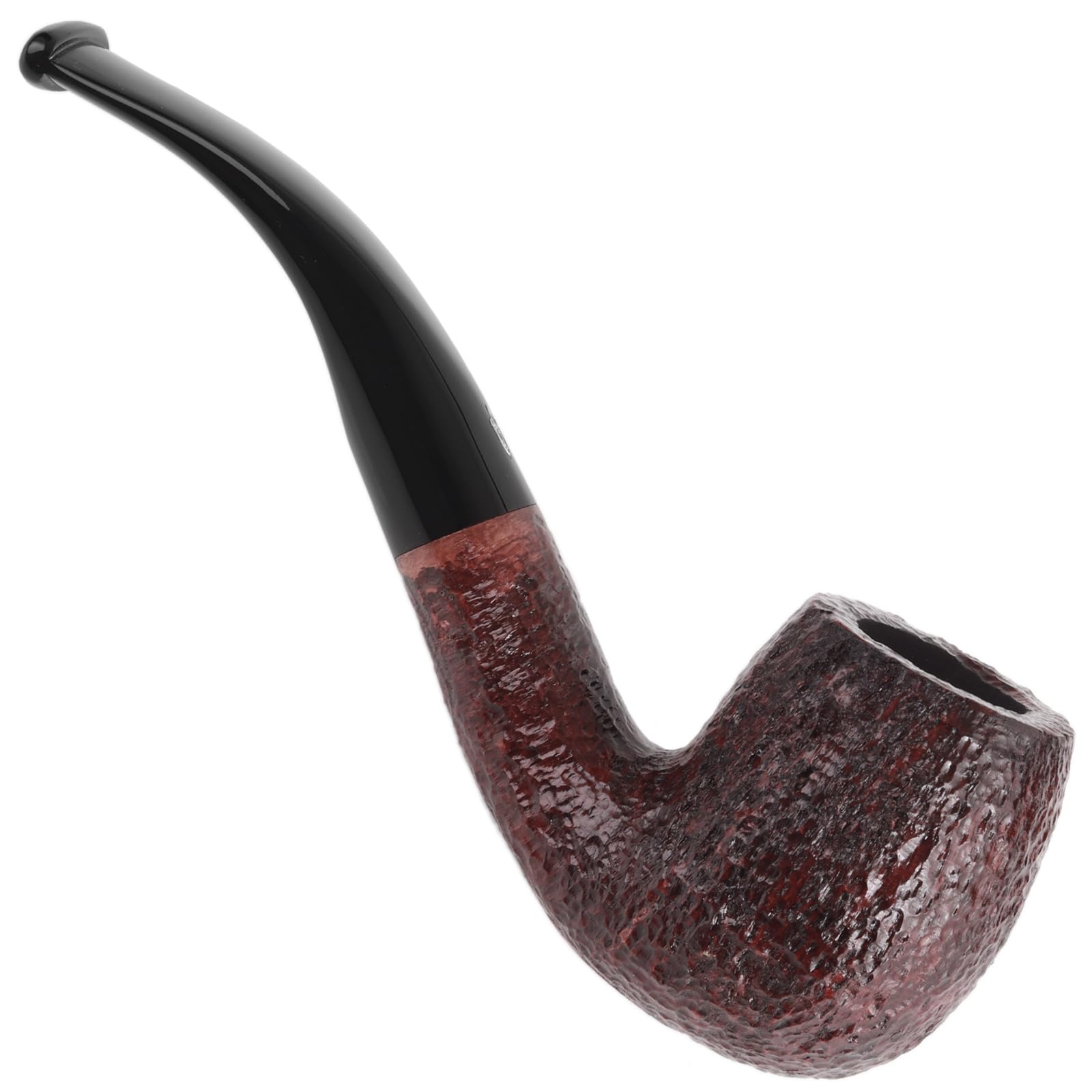 Savinelli One Kit - Handmade Italian Briar Wood Pipe with Blue Zipper Pouch, Pipe Cleaners & Czech Tool | 6mm Bent Billiard Rusticated Finish (601) | Perfect for Relaxing, Gifts & Tobacco Enthusiasts