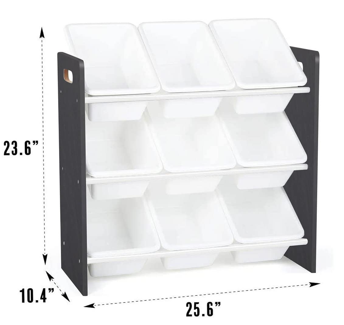 Lennox Espresso Wooden Toy Storage Organizer - Kids Room Furniture with 6 Bins - Perfect for Playroom, Nursery & Bedroom Organization