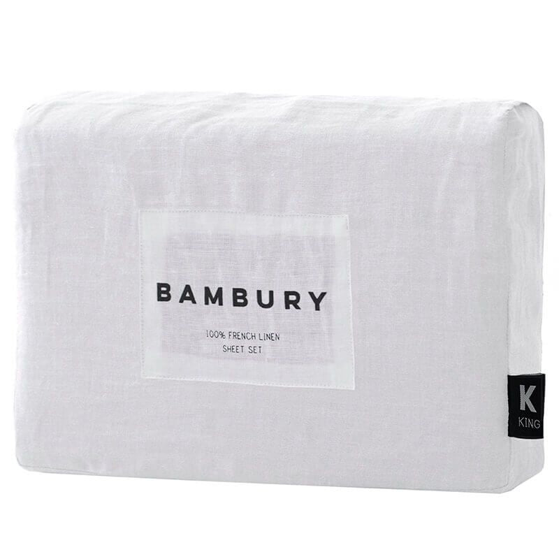 Premium French Linen Sheet Set - 100% Natural Breathable Bedding - Ivory by Bambury | Luxury Bed Sheets for Master Bedroom, Guest Room & Vacation Homes