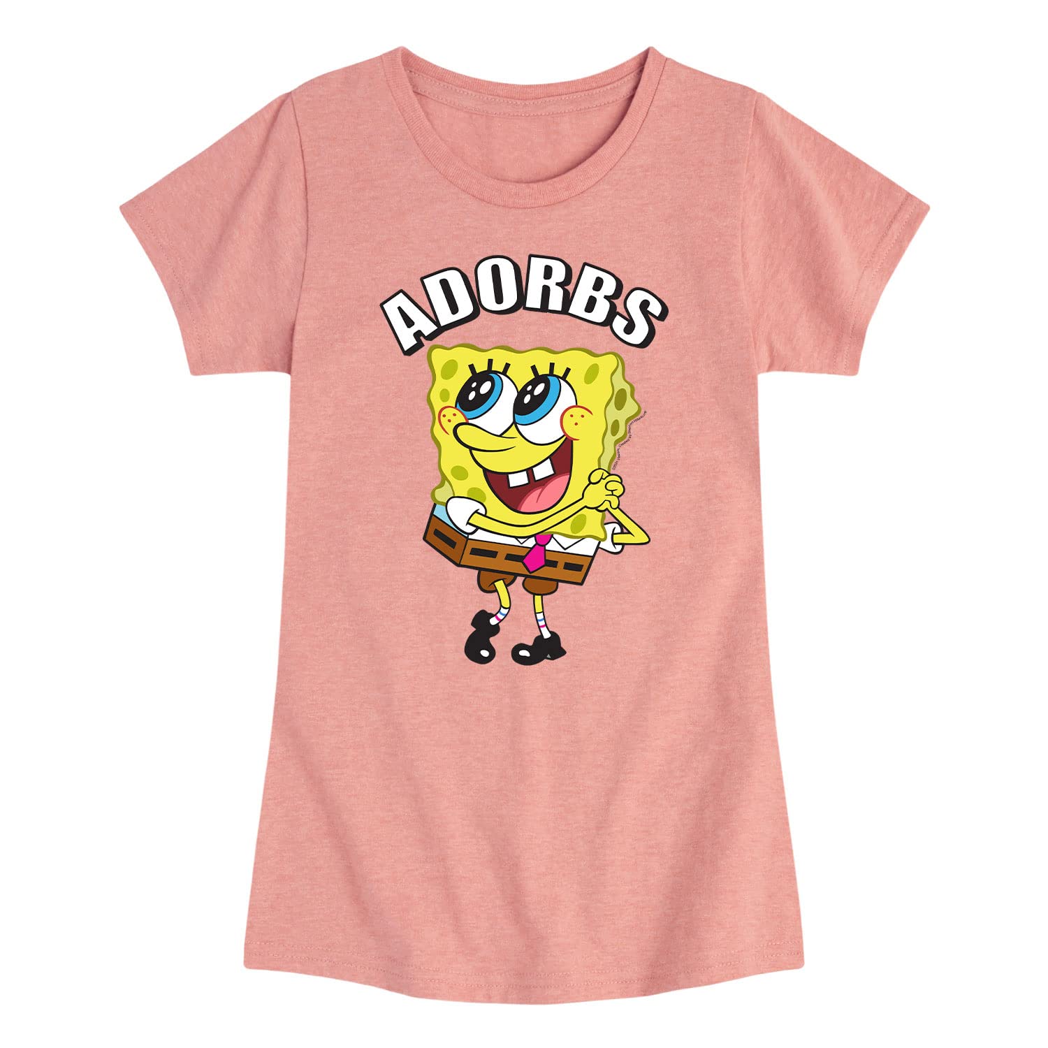 SpongeBob SquarePants Adorbs Short Sleeve T-Shirt for Toddler & Youth Girls | Hybrid Apparel | Perfect for Playdates, Birthday Parties & Cartoon Lovers