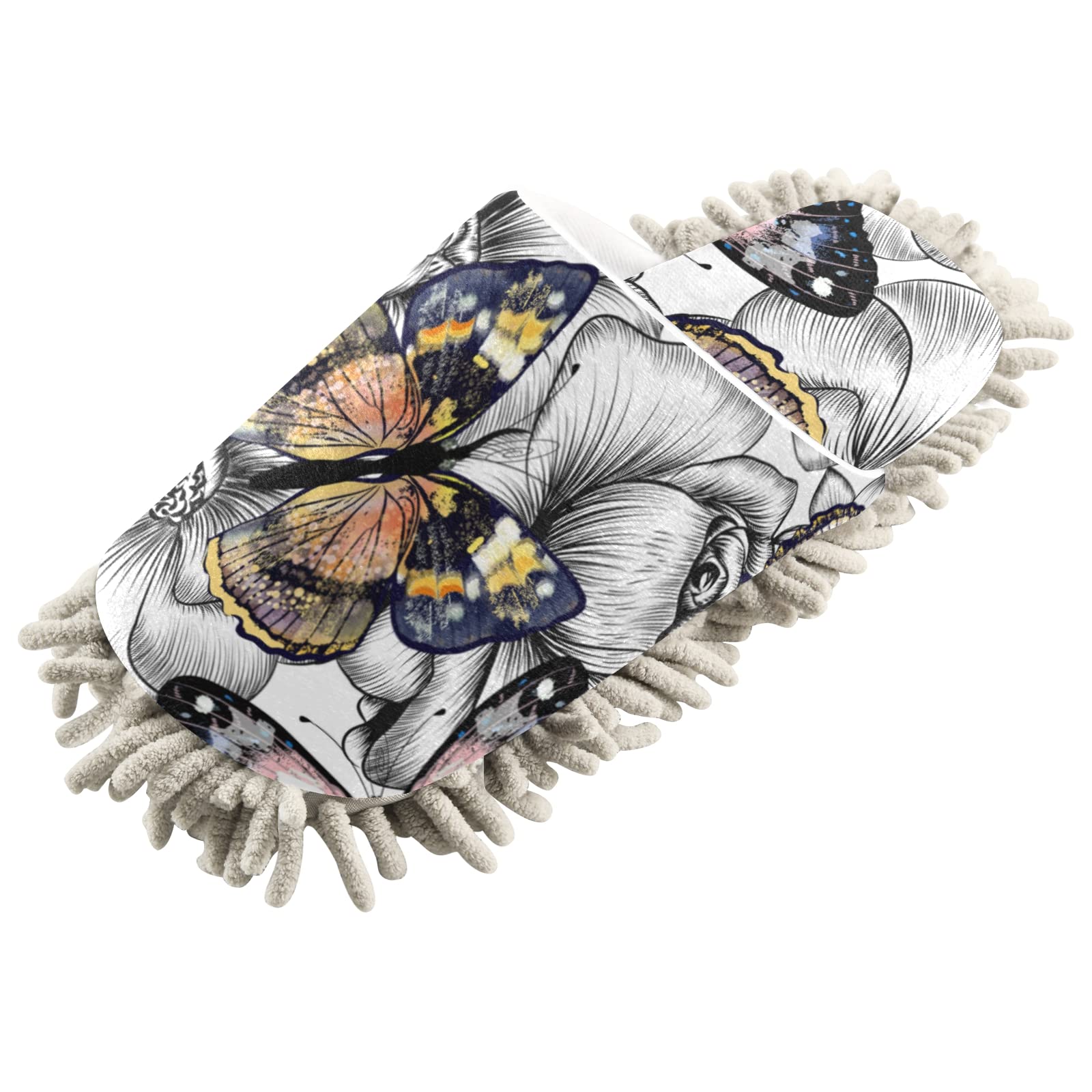 Poeticcity Unisex Mop Slippers - Indoor Cleaning Shoes for Home & Spa, Dusting House Slippers Size M-L - Perfect for Mopping Floors, Relaxing at Home, and Spa Days