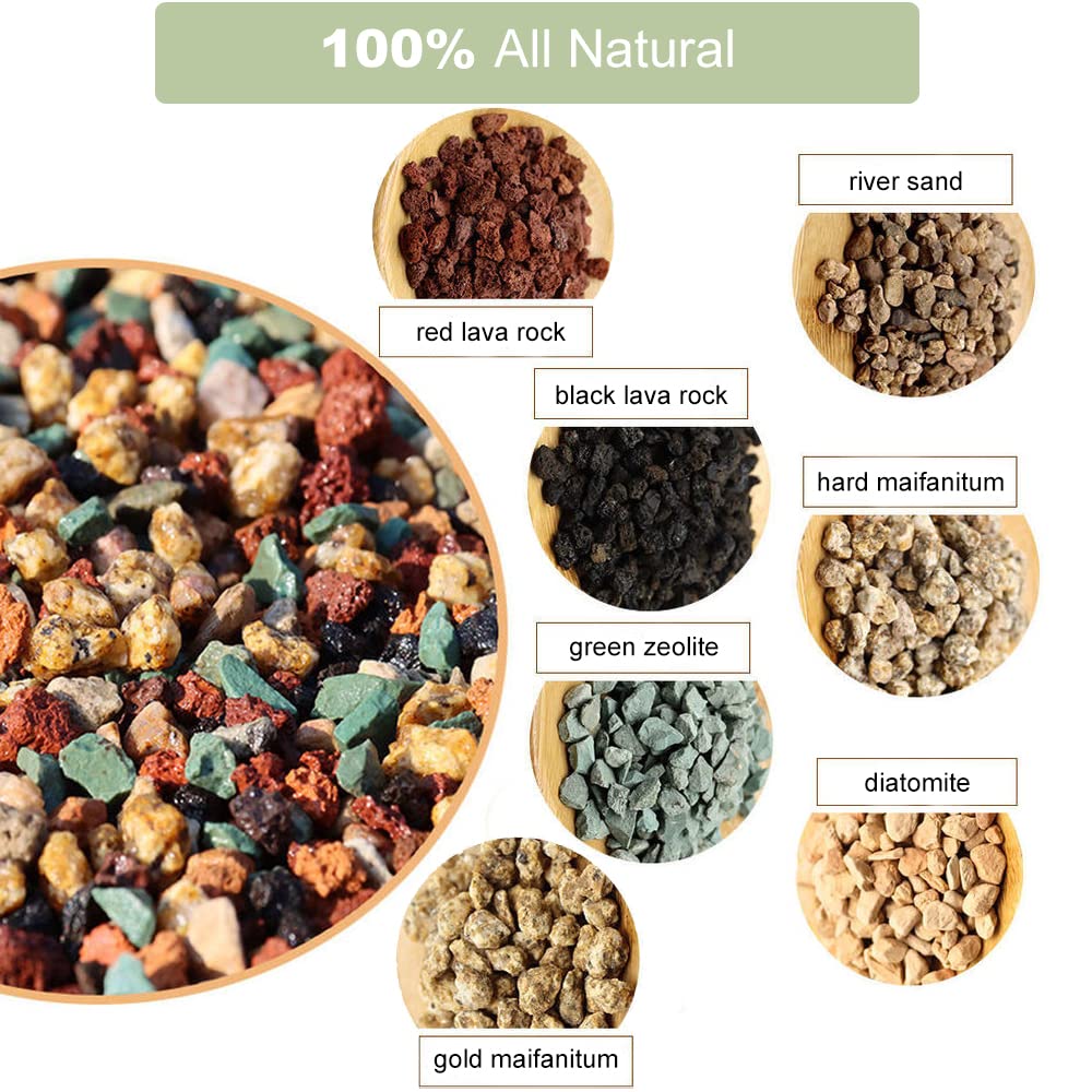 2.2lbs Horticultural Lava Rock Mix - Premium Bonsai, Succulent & Cactus Potting Soil with Volcanic Rock | Fast-Draining Gritty Decorative Gravel for Plant Drainage, Vase Fillers, Terrariums & Fairy Gardens | Ideal for Indoor/Outdoor Plants, DIY Gardening Projects & Landscape Design