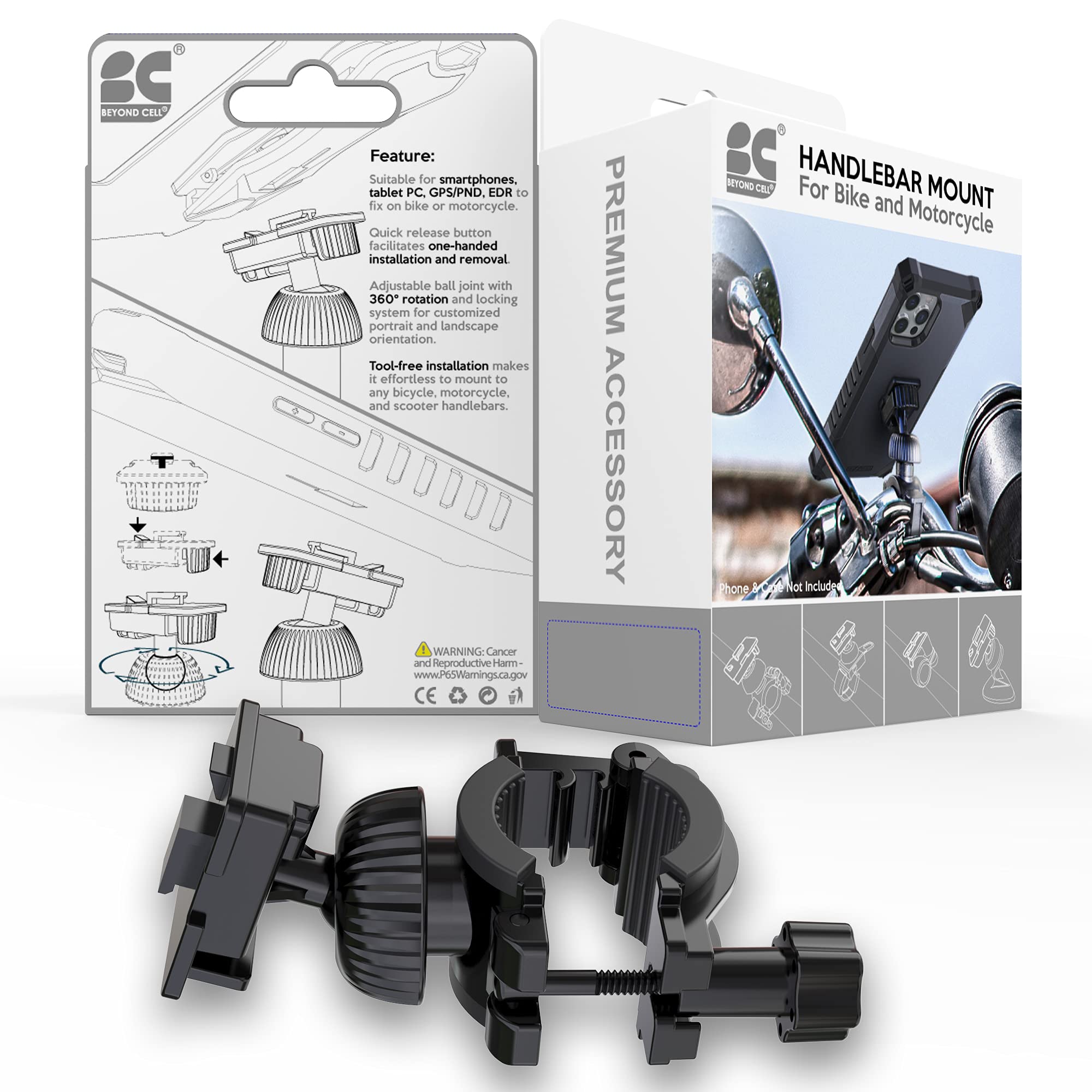 BEYOND CELL Bike Phone Mount V.2 - Compatible with Moto G Stylus 2021 (6.8