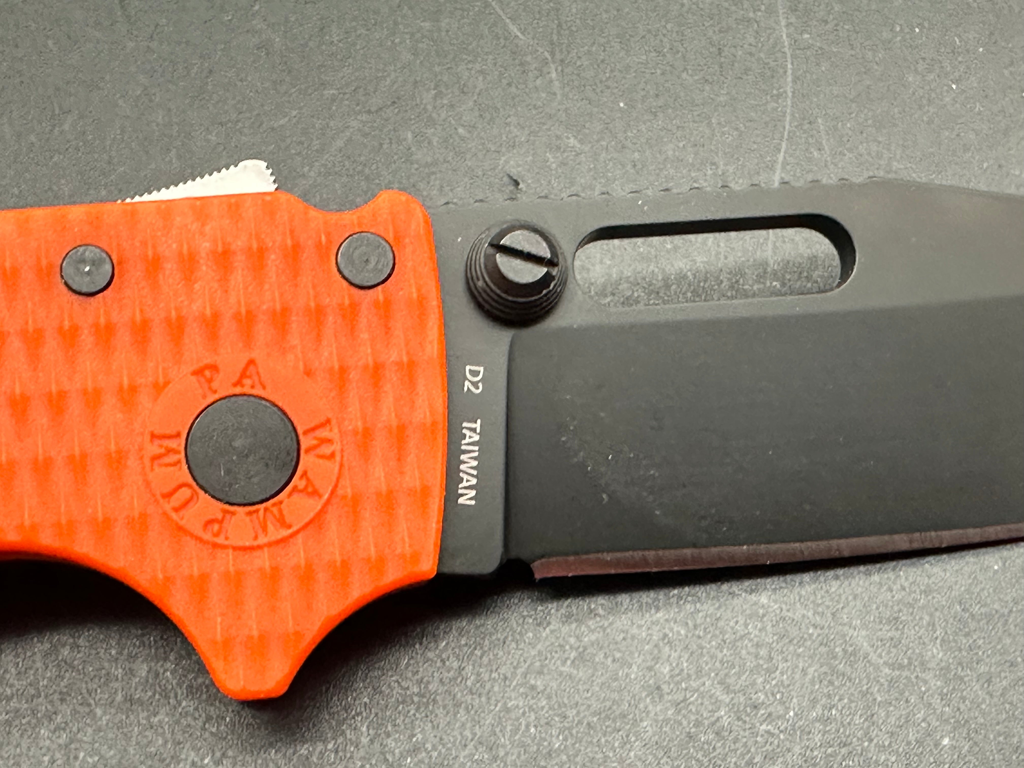 Demko AD20.5 Shark Lock Folding Knife - Orange Grivory Handle with 3.2