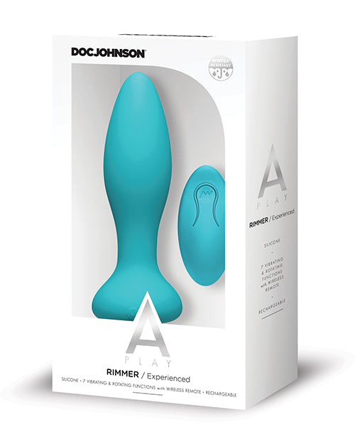 Premium Remote Control Anal Plug - Teal - Experience Ultimate Pleasure with Play Rimmer - Perfect for Couples & Solo Play - Discreet & Powerful Vibrations for Enhanced Intimacy