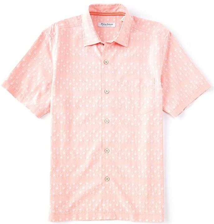 Tommy Bahama Men's Geo Fronds Camp Shirt - Lightweight Hawaiian Style Button-Up Shirt for Casual Wear, Beach Vacation, and Summer Outings