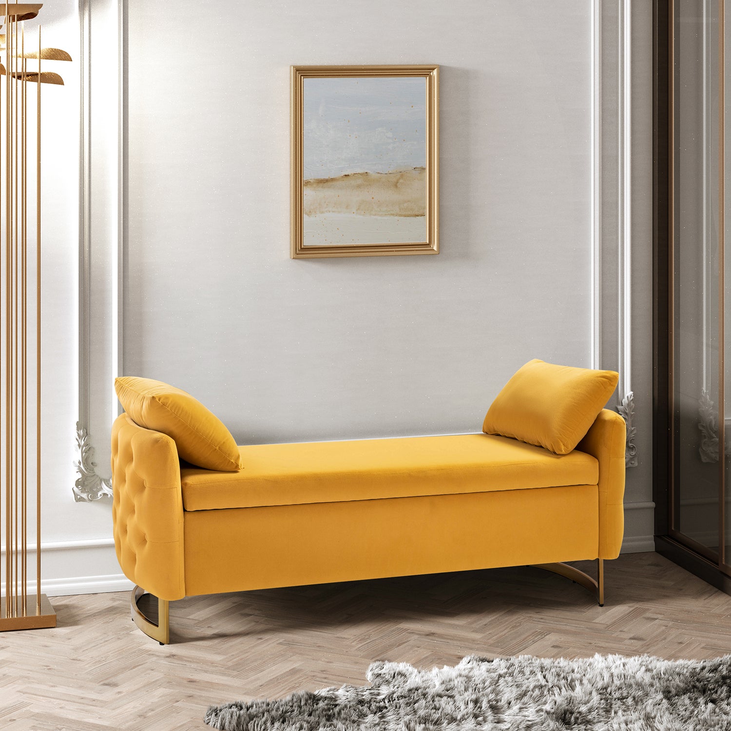 Angelo Upholstered Flip Top Storage Bench - Stylish Ottoman with Hidden Storage for Living Room, Bedroom & Entryway - Perfect for Home Organization & Extra Seating