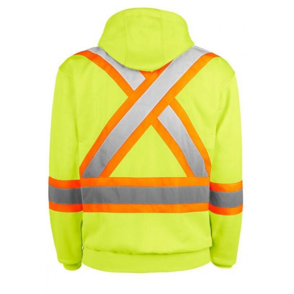 High Visibility Yellow Fleece Work Hoodie - Terra 116506YL - Warm & Comfortable for Outdoor Jobs, Construction, and Safety Workwear
