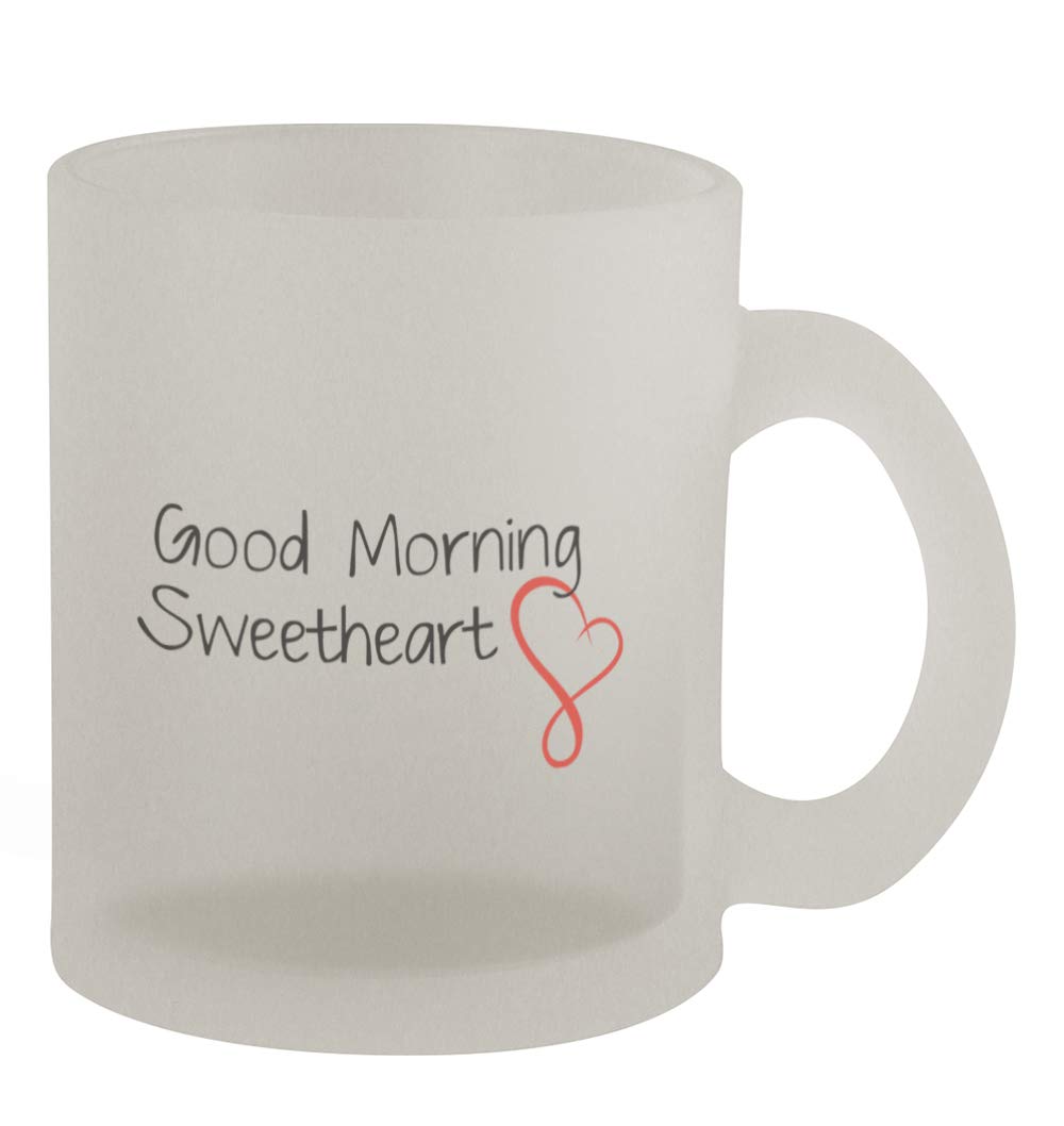Funny 10oz Frosted Glass Coffee Mug - Middle of the Road Good Morning Sweetheart #168 - Humorous Gift for Coworkers, Office Use & Home Coffee Drinking