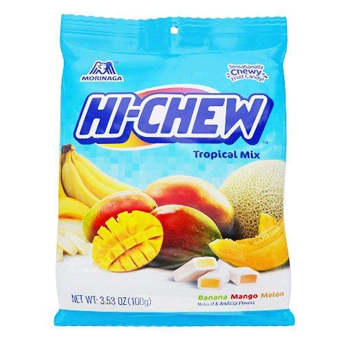Hi-Chew Tropical Mix Chewy Fruit Candy - 14 Pack | Assorted Flavors - Pineapple, Mango, Banana & More | Perfect for Snacking, Parties & Gifts