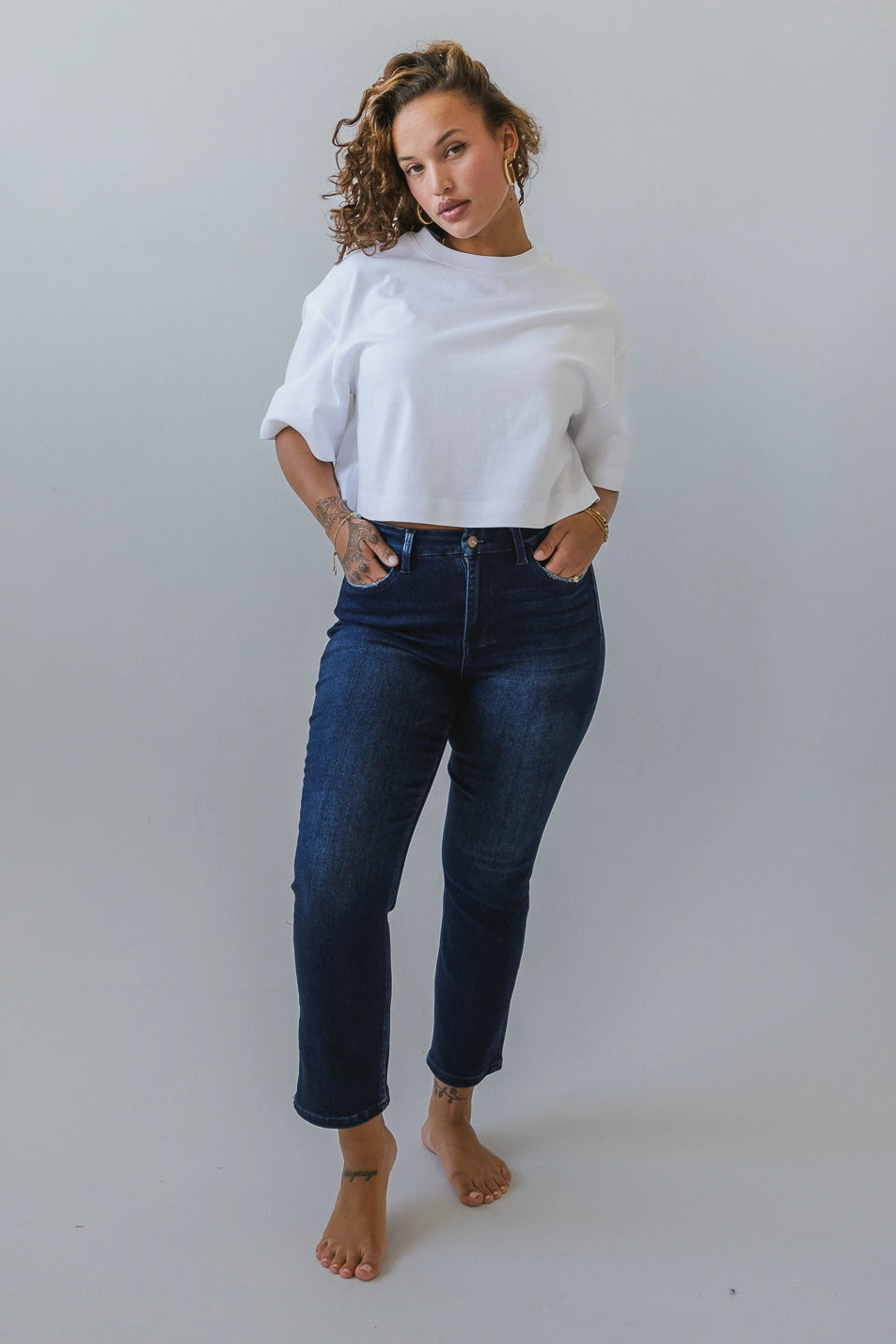 Maria Slim Straight Leg Jeans for Women - High Waist Stretch Denim Pants - Comfortable & Flattering Fit - Perfect for Casual Wear, Office & Date Night