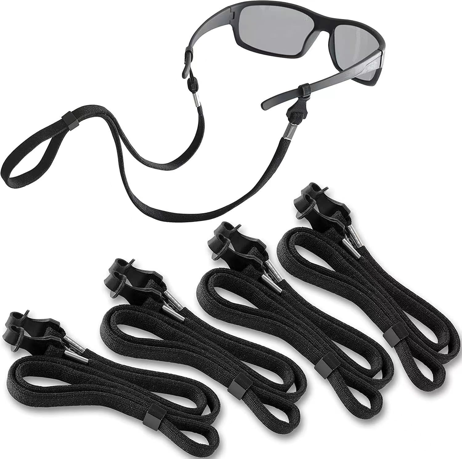 4PCS Adjustable Floating Eyeglass Straps - Anti-Slip Glasses Holder for Sports, Swimming, Running & Outdoor Activities