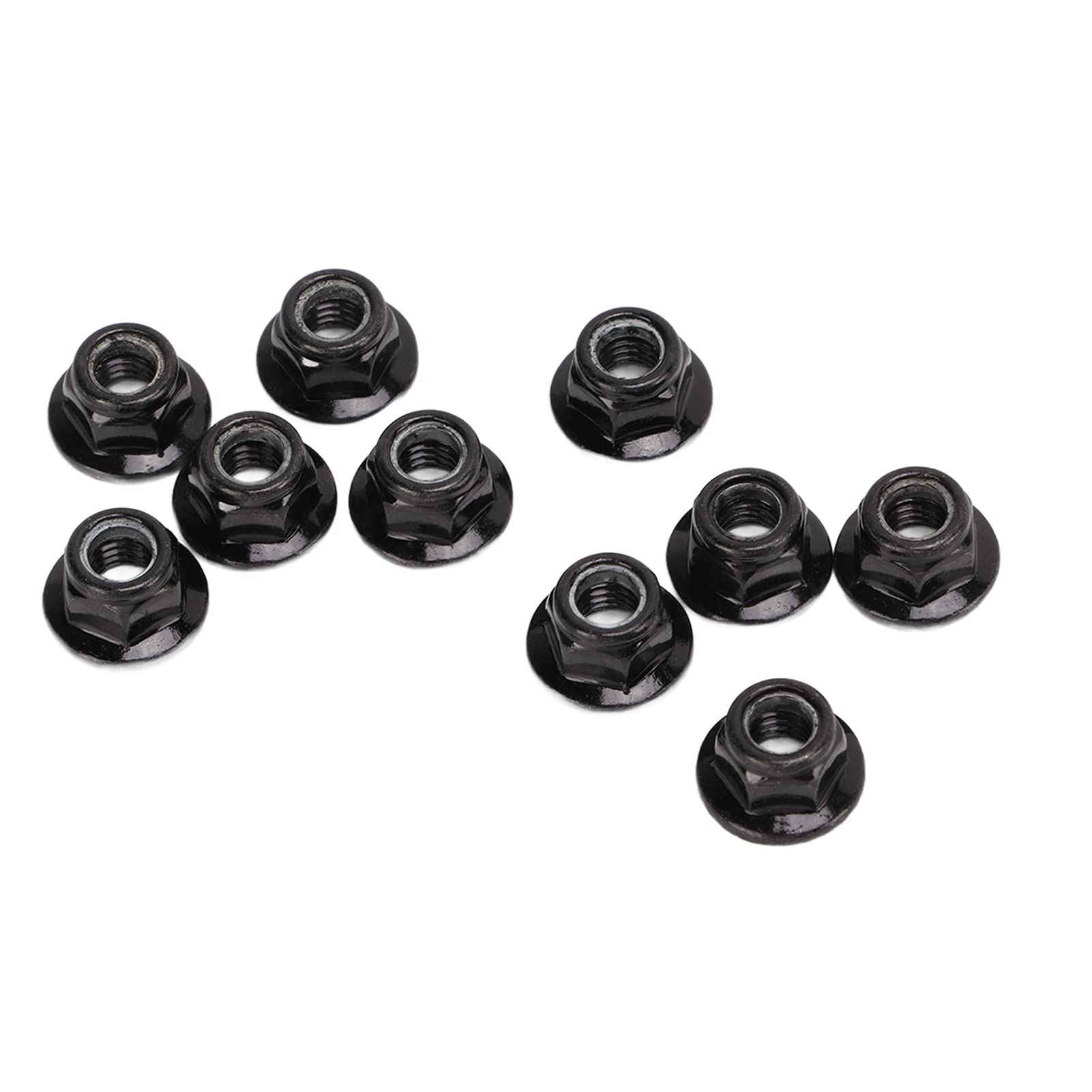 Dilwe 10PCS M5 Iron Locking Lug Nuts - Corrosion Resistant RC Car Wheel Nuts for RC Model Cars, Self-Tightening Flange Nuts - Perfect for Off-Road RC Vehicles & Drift Racing Accessories (Black)