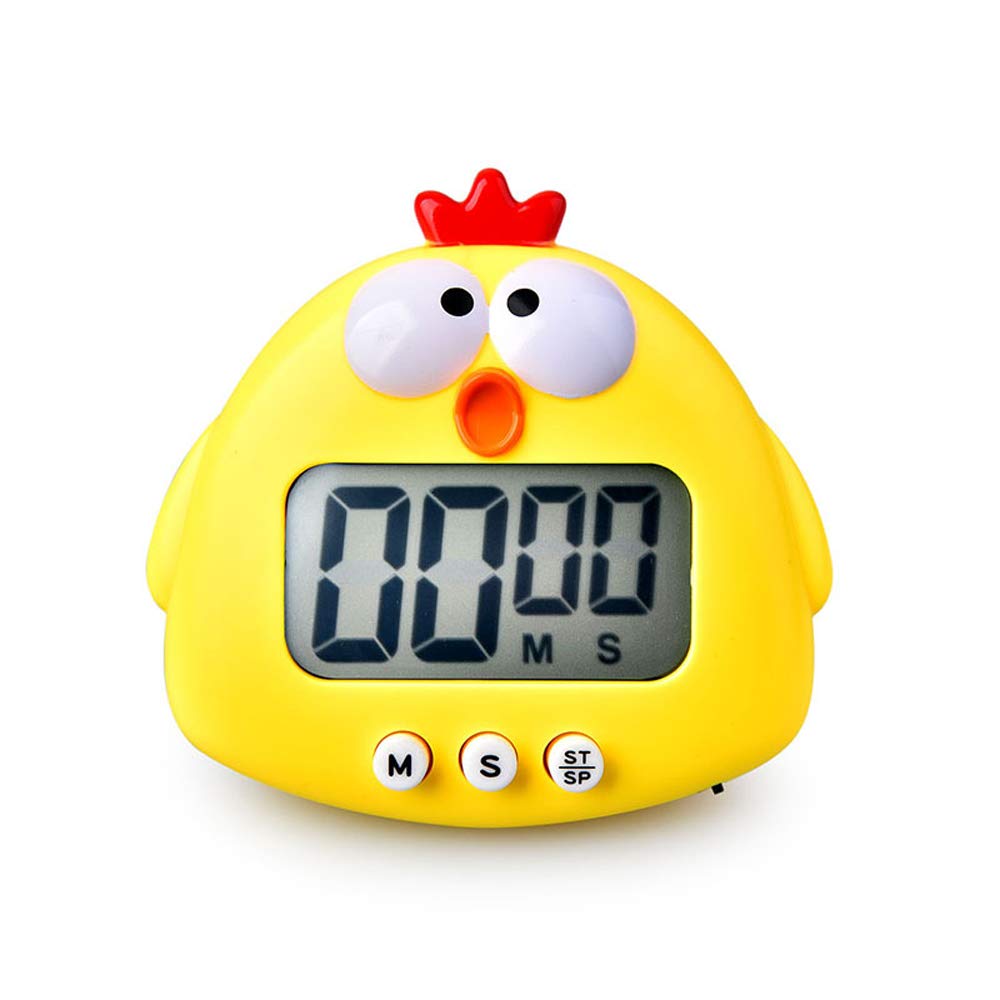 Cartoon Chick Electronic Timer - 99 Minute Kitchen Timer with Loud Alarm for Cooking, Baking, and Lab Experiments | Countdown Clock for Kids & Adults