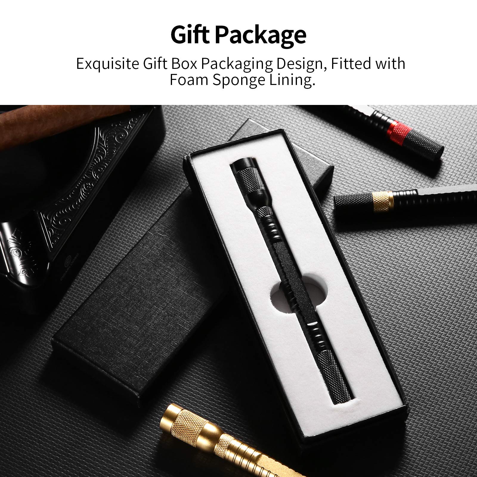 Premium 4-in-1 Cigar Punch Multitool with Double Punch & Twin Draw Enhancer Needle - Blue Gift Box Set for Cigar Lovers | Perfect for Cigar Cutting, Punching & Draw Improvement at Home, Parties & Outdoor Events