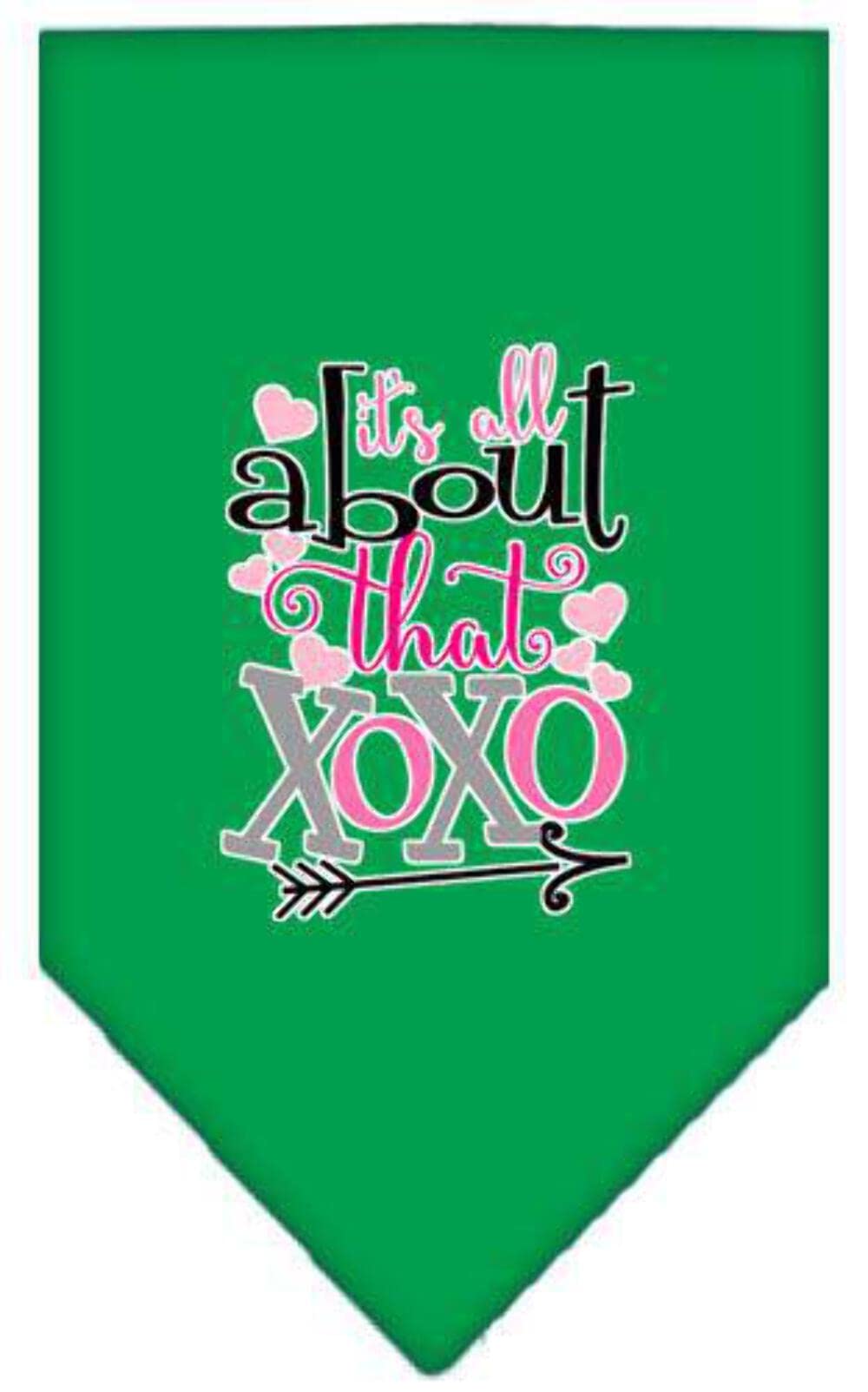 Red Small Pet Dog Bandana with 'It's All About That XOXO' Screen Print - Perfect for Valentine's Day, Parties & Photo Shoots