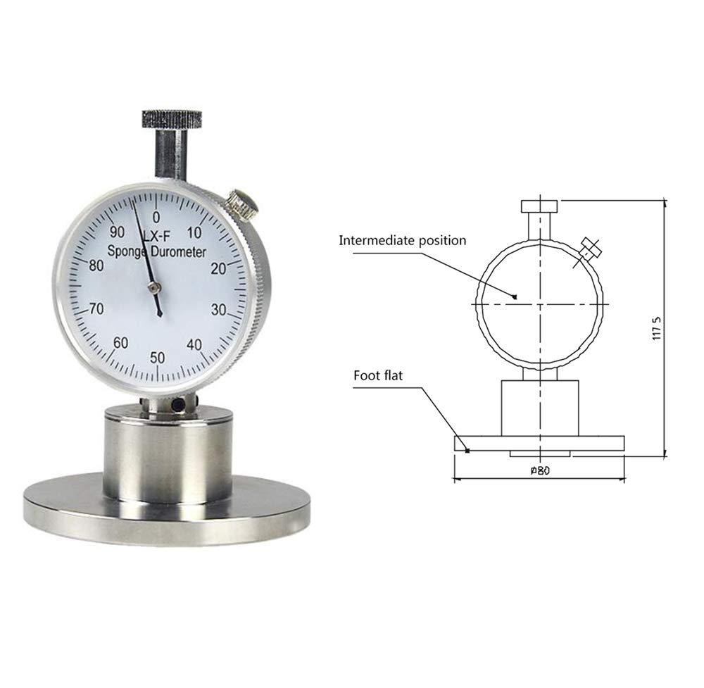 Professional Shore Hardness Tester Durometer 0-100 Scale - Needle Type Foam & Sponge Softness Measurement Tool for Industrial, Automotive & DIY Applications