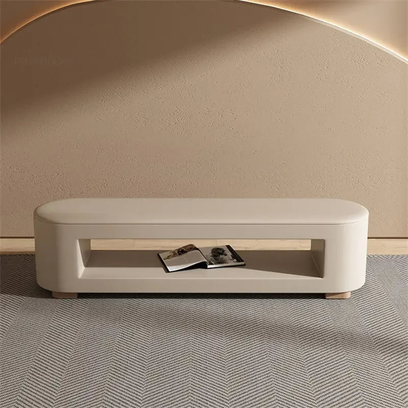 Modern Shoe Bench with Synthetic Leather Upholstery - Sleek & Durable Entryway Storage for Small Spaces - Perfect for Hallway, Bedroom or Closet Organization
