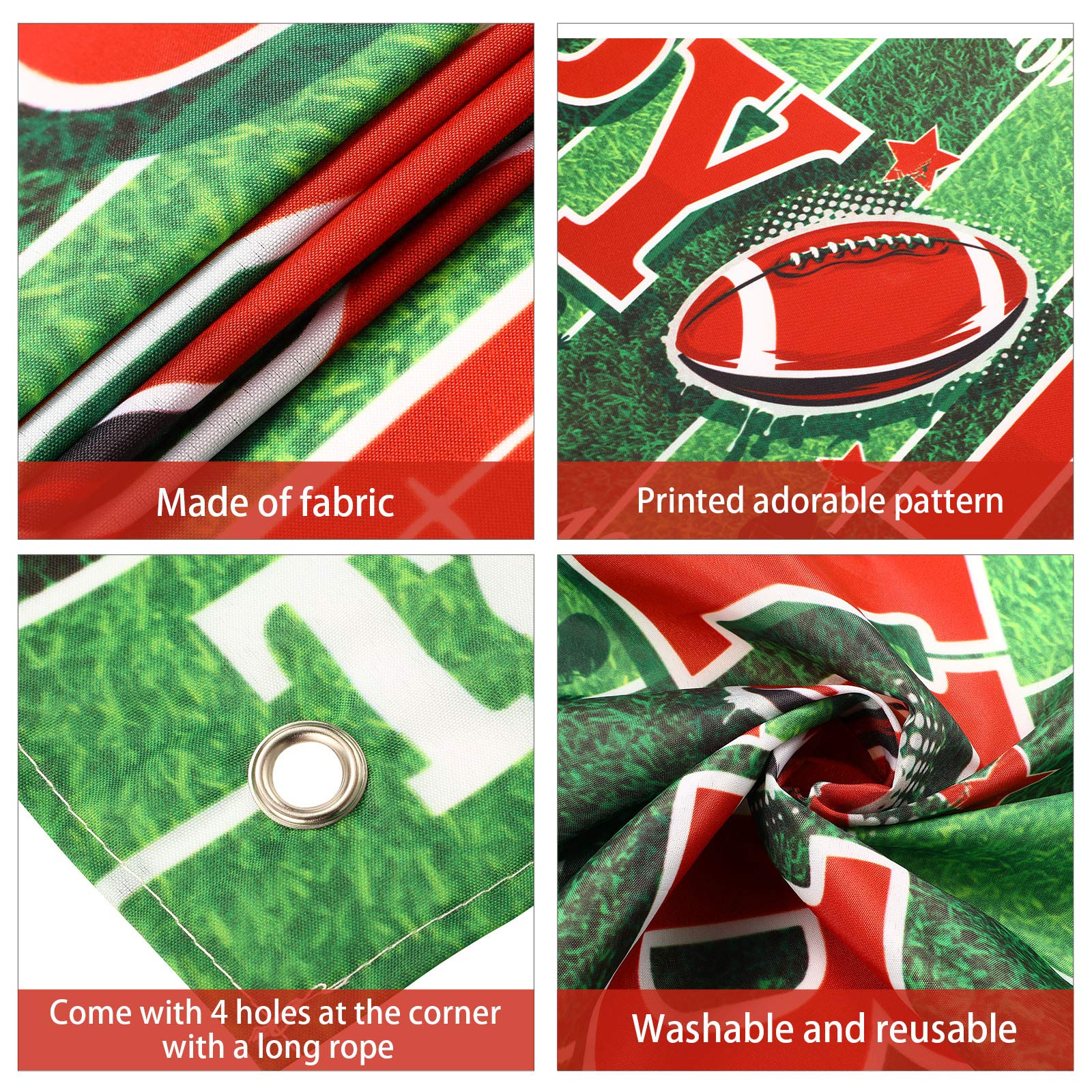 Super Football Game Fan Birthday Party Decorations - 70.8 x 15.7 Inch Sports Themed Backdrop Banner, Favors & Supplies for Kids, Adults, Team Celebrations & Game Day Events