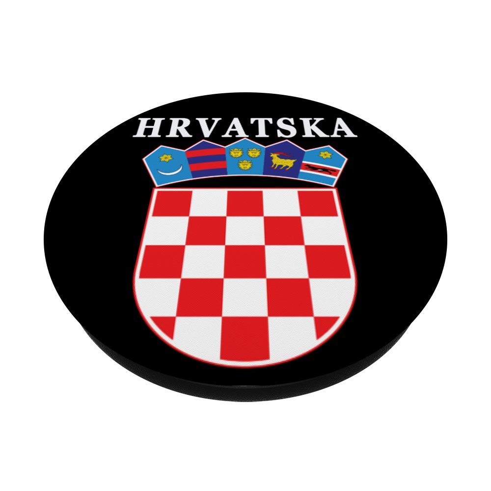 Croatian National Pride Emblem PopSockets PopGrip - Swappable Phone Grip for iPhone, Samsung & Tablets - Perfect for Travel, Work & Daily Use