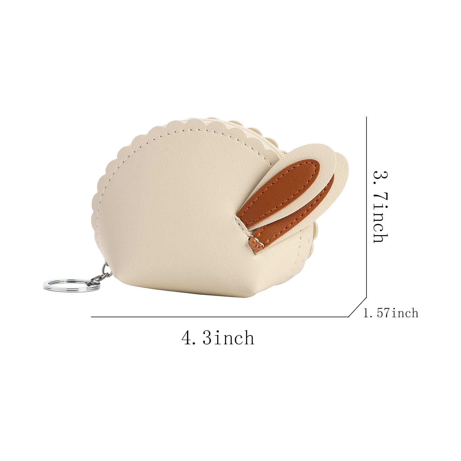 SOTOGO Mini Cute Slim Wallet for Women Girls & Boys - Compact Credit Card Holder with Keychain (Beige) | Perfect for Everyday Use, Travel & Gift Giving