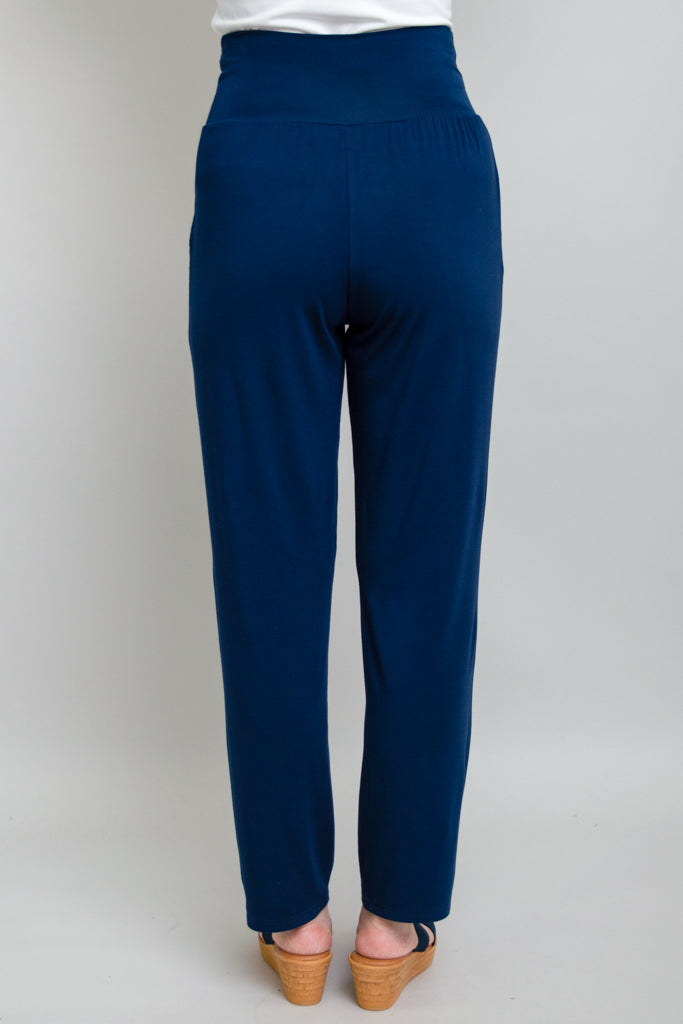 Clair Women's Bamboo Stretch Indigo Pants - Comfortable & Eco-Friendly for Yoga, Lounge & Travel