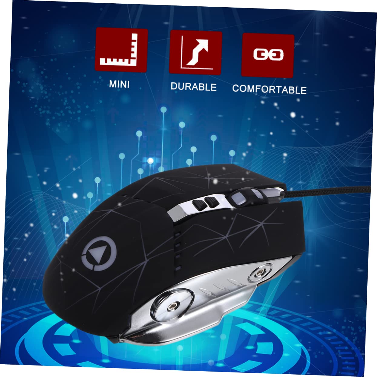 HOMSFOU 3-Pack Wired USB Gaming Mouse - Silent Mechanical Mouse for PC, Laptop, Office & Gaming - Ergonomic Design for Comfort & Precision (Great for Work, Gaming & Everyday Use)