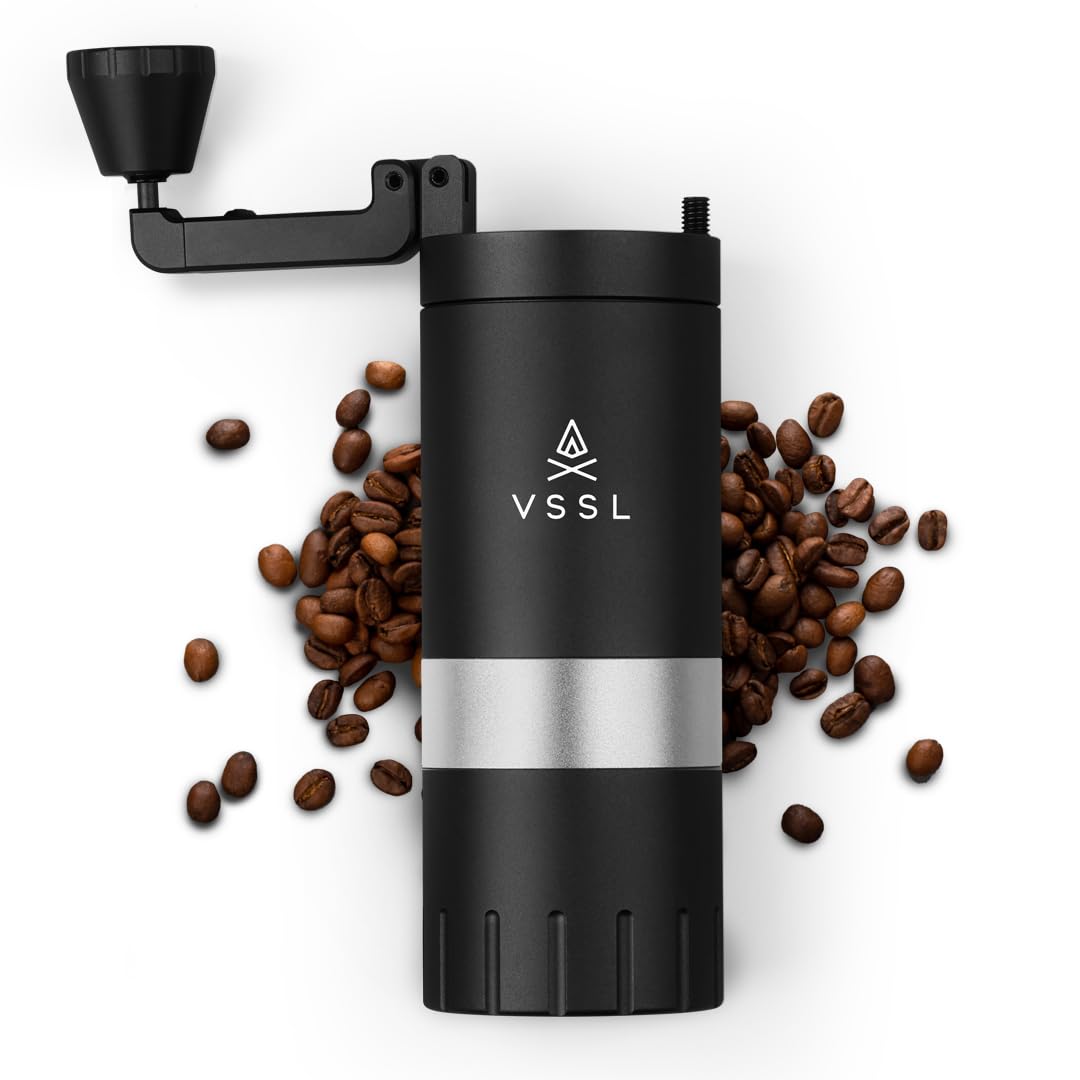 Premium VSSL Java G45 Manual Coffee Grinder - 45g Capacity, Stainless Steel Conical Burr Mill for Espresso, French Press & Pour Over - Portable Black Coffee Bean Grinder for Camping, Travel & Home Brewing