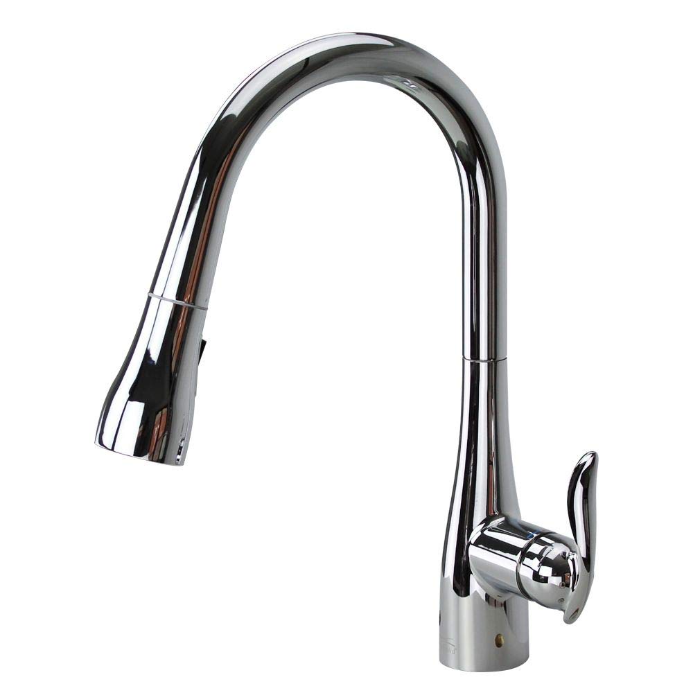 Transolid T3540-PC Polished Chrome Single Handle Pull Down Kitchen Faucet - Perfect for Modern Home Kitchens & Restaurant Use