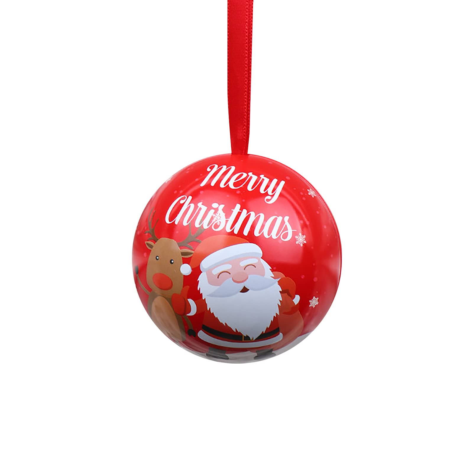 Christmas Tree Ornaments - Tinplate Candy Ball Box Decorations for Holiday Tree, Kids Gift & Party Favors | Perfect for Christmas Decor, Home Festive Decorating & Children's Surprise Gifts