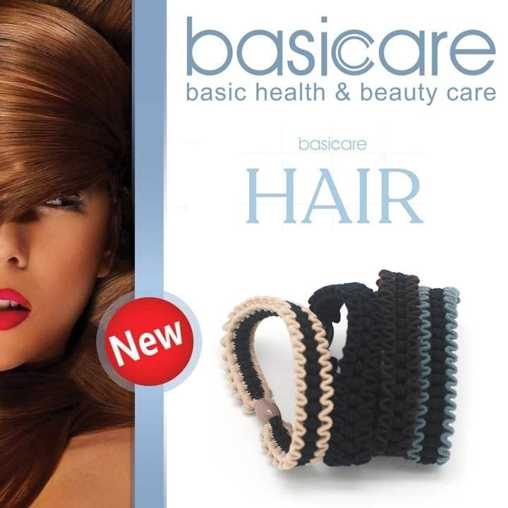 Basicare Ponytail & Ball Connector - No Metal Hair Elastics, Soft Elastic Hair Bands for Thick, Curly & Straight Hair - Ponytail Holders for Women & Girls (Pack of 4) - Perfect for Workouts, School & Everyday Styling