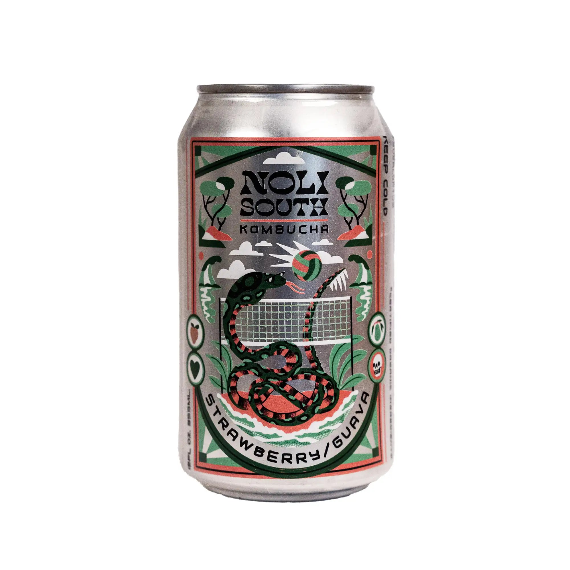 Organic Noli South Kombucha - Strawberry Guava Flavor | Refreshing Probiotic Drink for Gut Health | Perfect for Yoga, Workouts & Healthy Lifestyle
