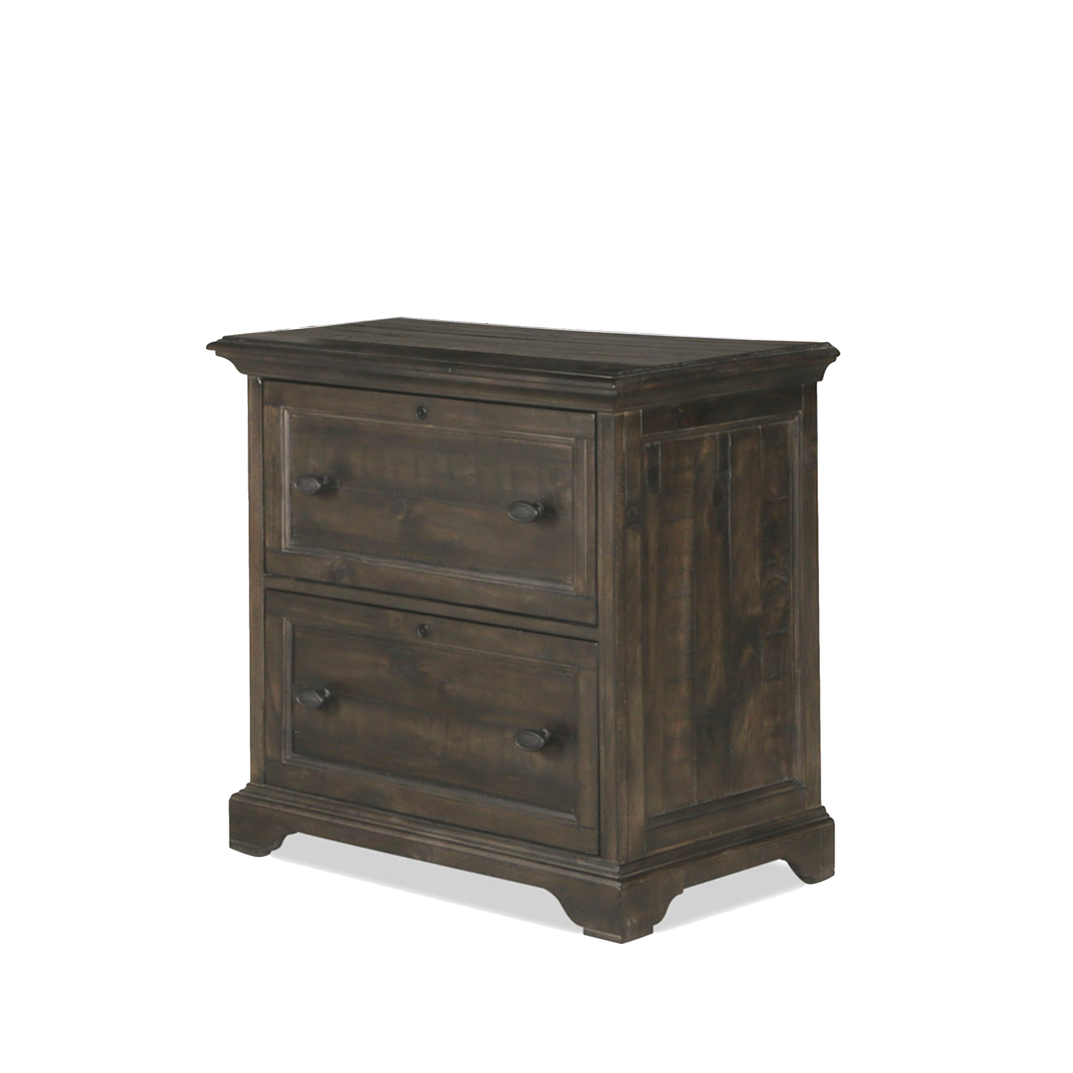 Bellamy Lateral File Cabinet in Weathered Peppercorn - 2-Drawer Office Storage for Documents and Files - Perfect for Home Office, Study Room or Workspace Organization