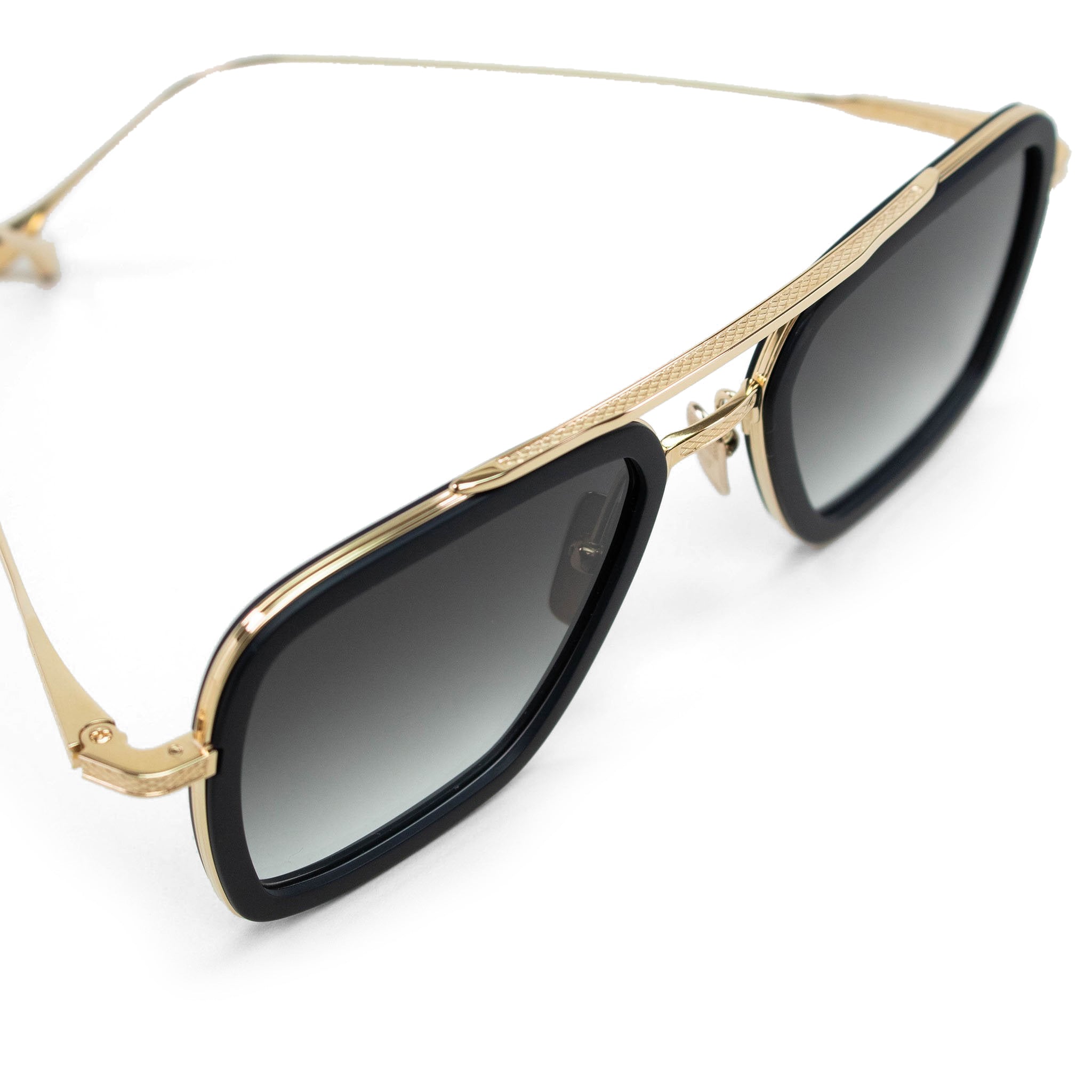 Dita Eyewear 7806 Flight 006 Black Gold Sunglasses for Men & Women - Luxury Aviator Style Shades for Driving, Travel & Outdoor Activities