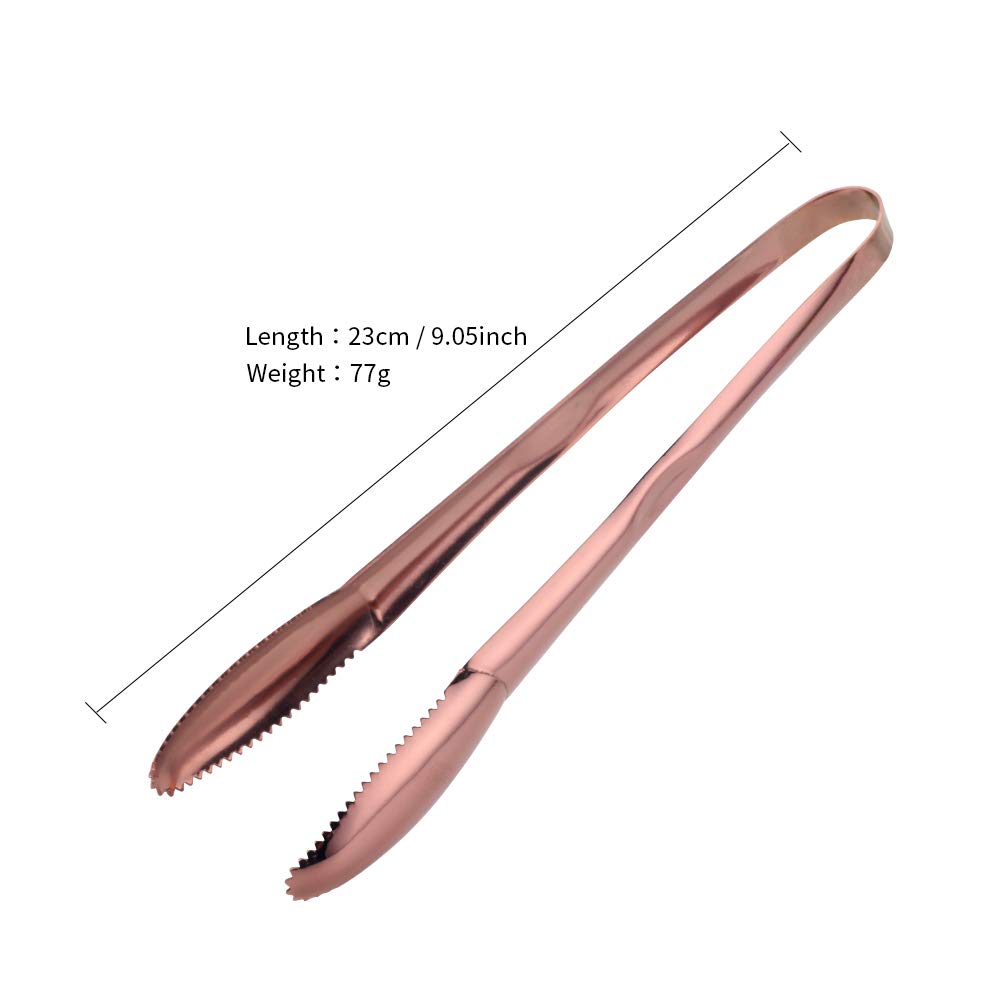 9 Inch Rose Gold Stainless Steel Serving Tongs - Set of 2 - Elegant BBQ, Salad, Buffet & Party Serving Utensils for Hosting & Entertaining