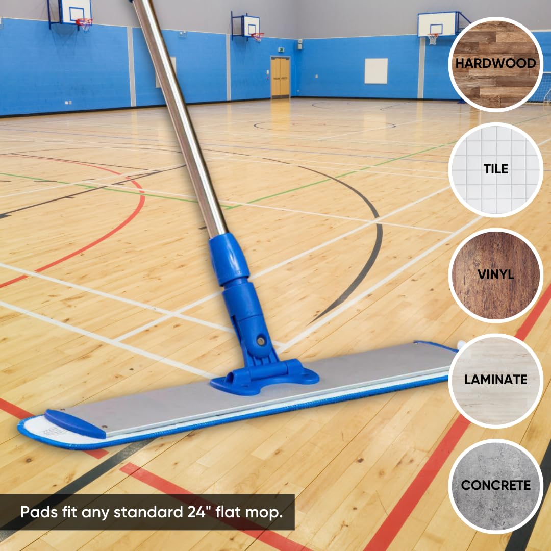 36 Inch Microfiber Mop Pads - 18 Pack Reusable, Machine Washable Replacement Pads for Flat Mop Systems | Compatible with Most Microfiber Mops | Perfect for Hardwood Floors, Tile & Kitchen Cleaning