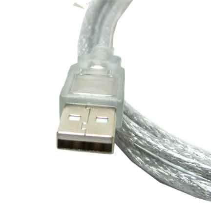 10ft USB 2.0 A-Male to B-Male Cable - High Speed Data Transfer for Printers, Scanners & External Hard Drives - Clear Durable Cord for Office & Home Use